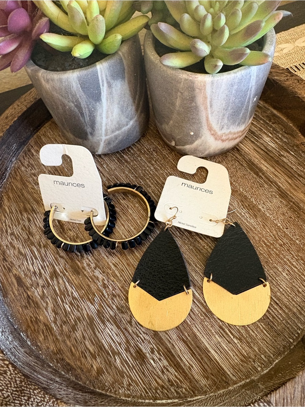 Maurice’s gold and black tone earrings bundle